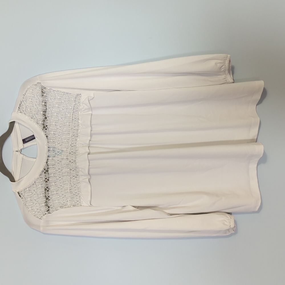 Plus Size White Top with Lace Super Soft